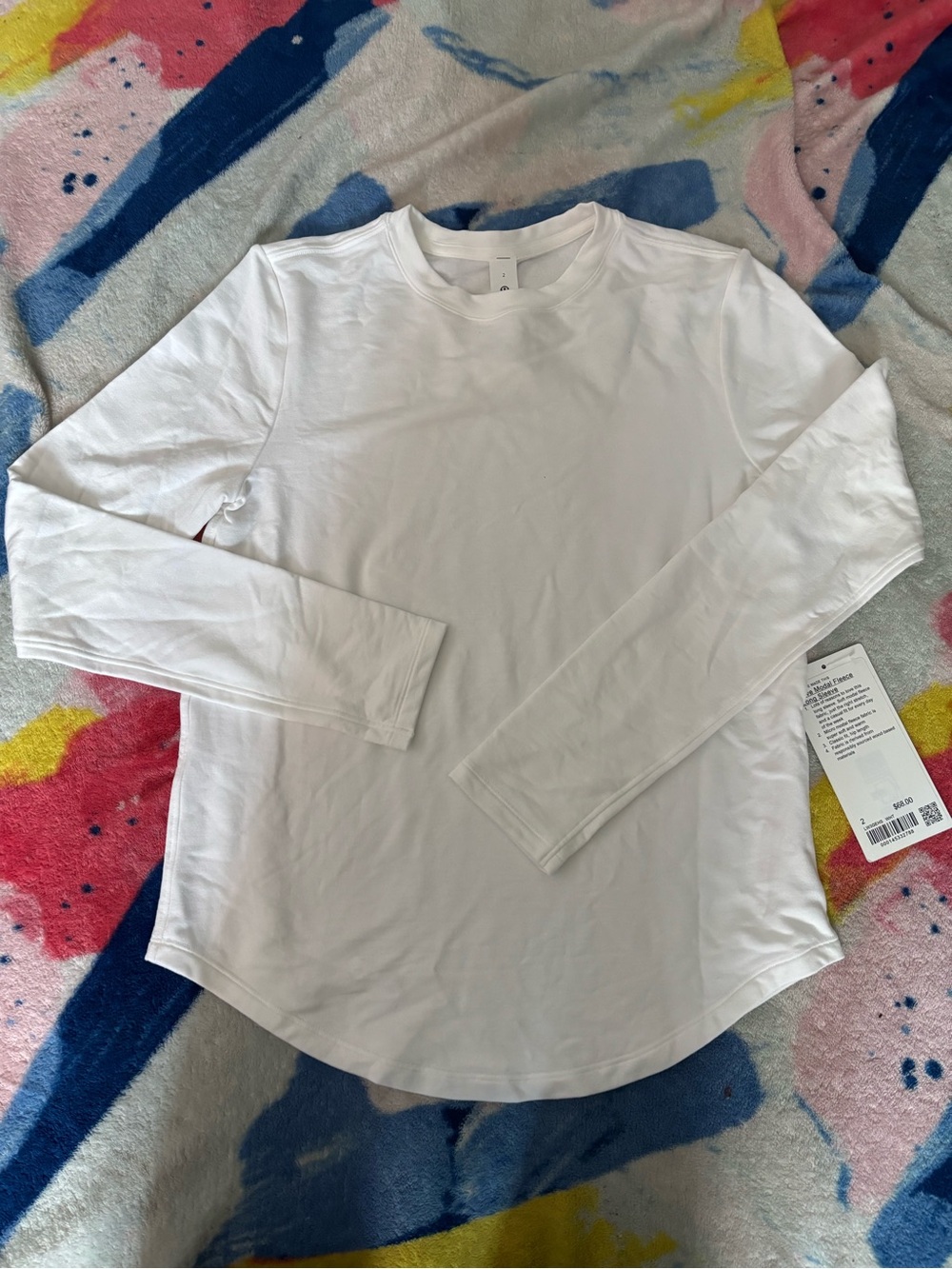 lululemon athletica White love Modal Fleece Long Sleeve Crewneck Tee